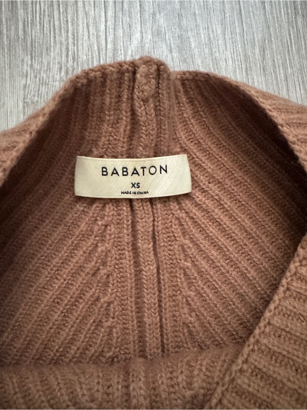 Babaton Chestnut Ribbed Crewneck Sweater - Picture 3 of 5